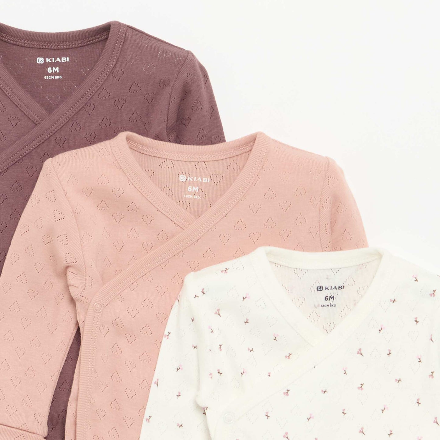 3-Pack of Grow-With-Me Bodysuits PINK