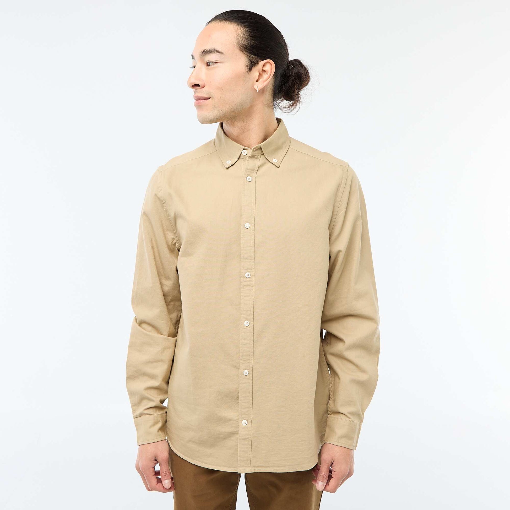 Regular-fit Oxford shirt BEIGE