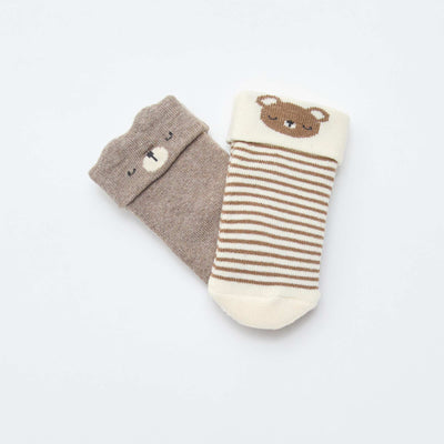 2-pack of newborn socks BROWN