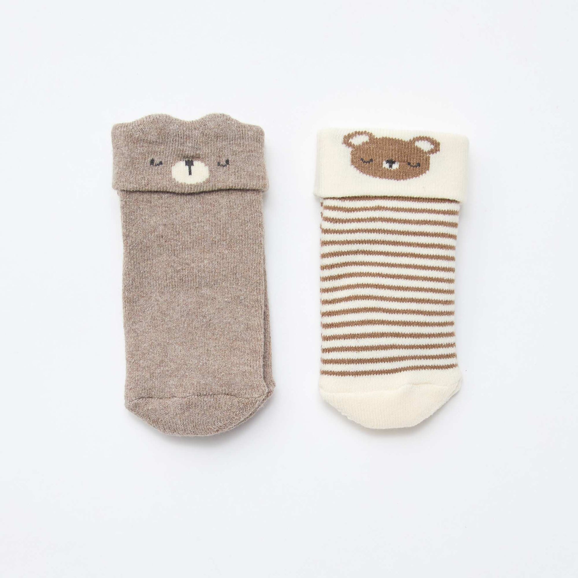 2-pack of newborn socks BROWN