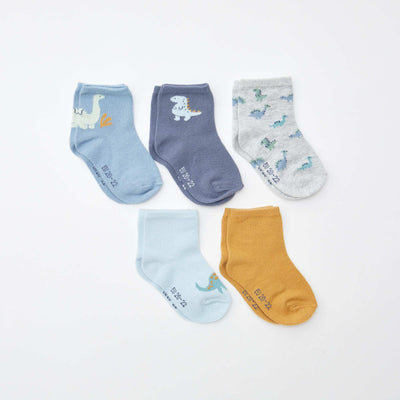 Pack of 5 pairs of stretch knit socks BLUE