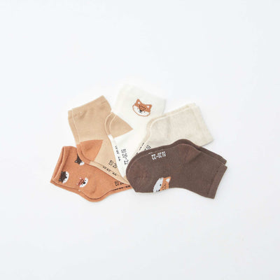 Pack of 5 pairs of stretch knit socks BROWN