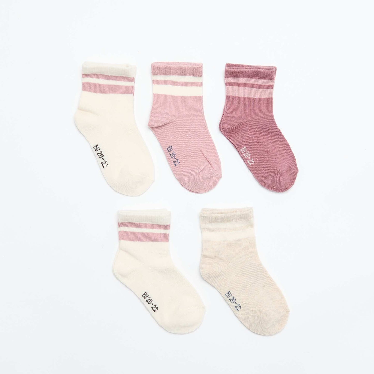 Pack of 5 pairs of stretch knit socks PINK