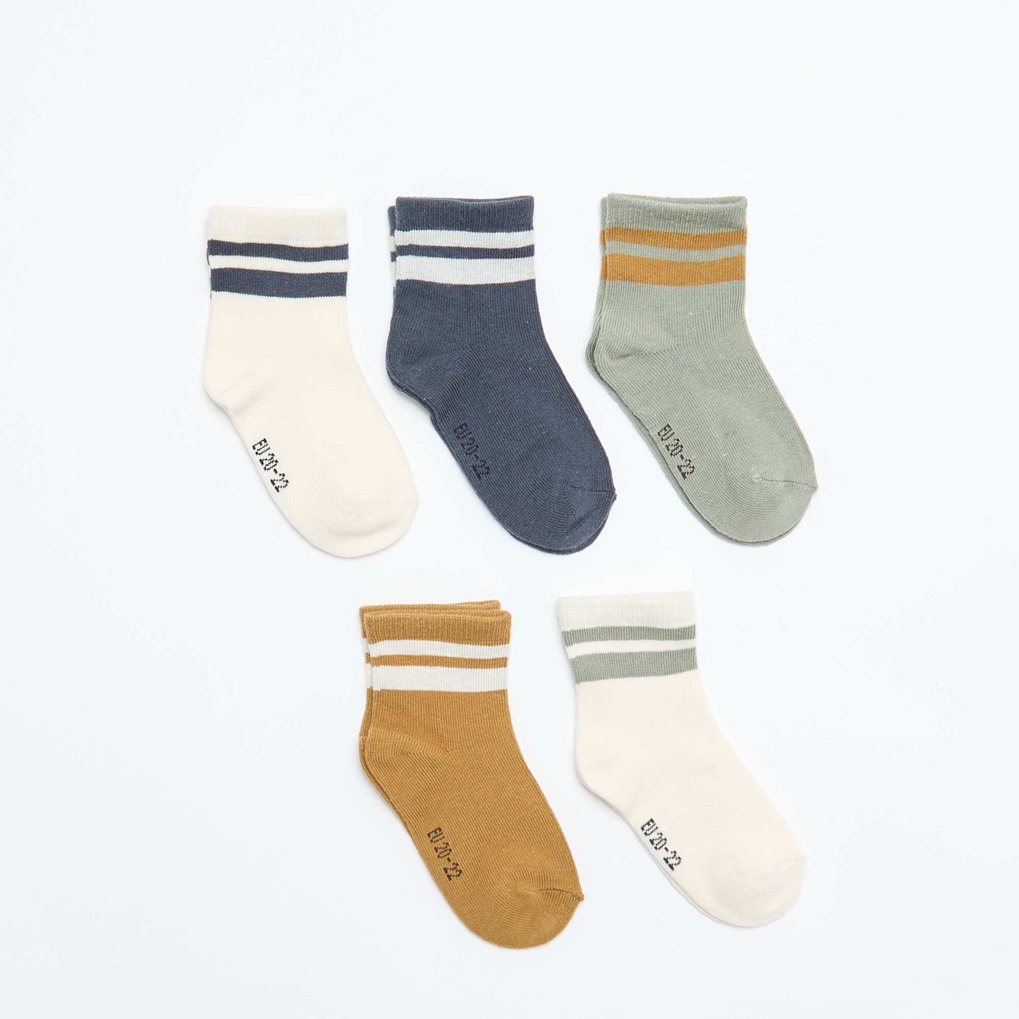Pack of 5 pairs of stretch knit socks GREEN