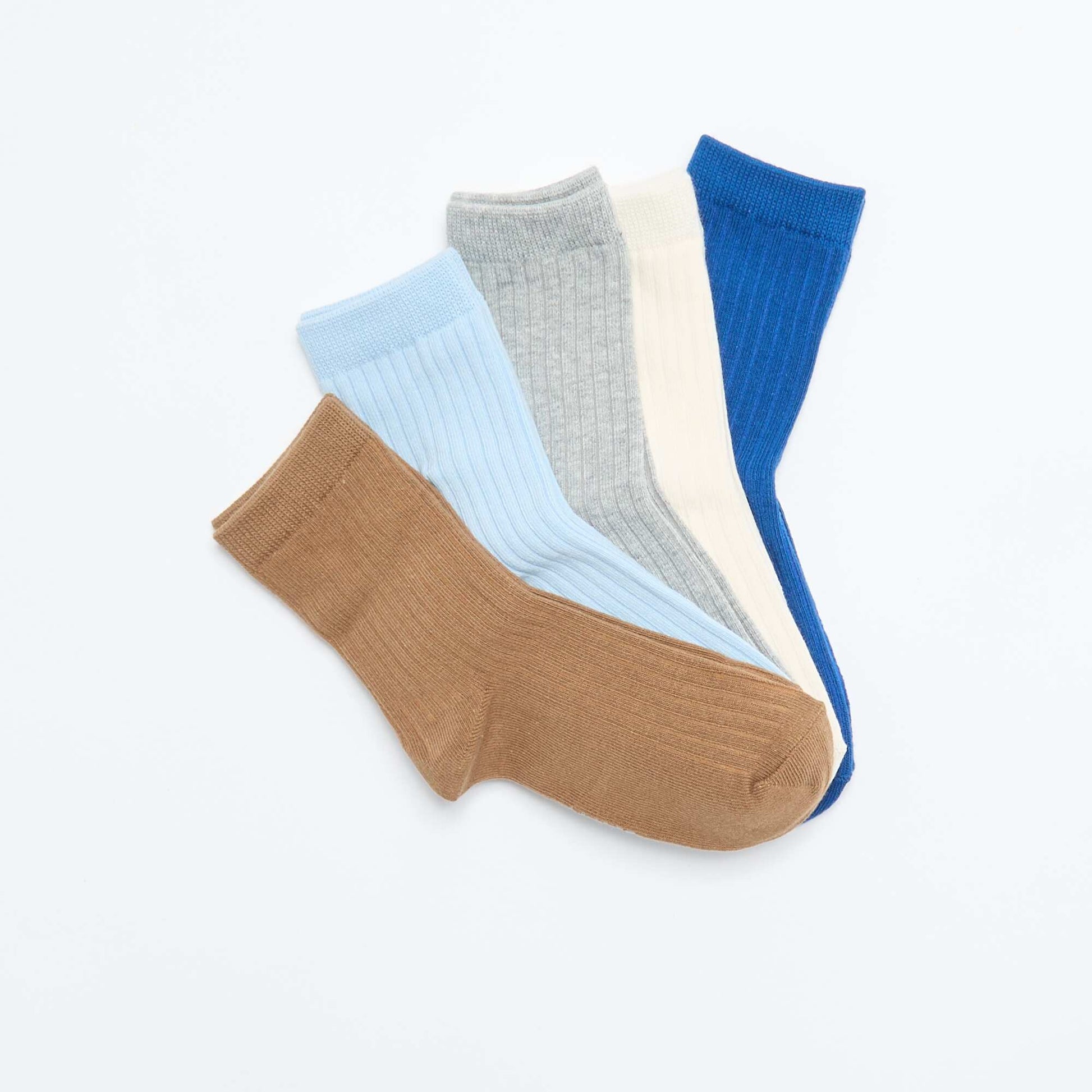 Pack of 5 plain socks BROWN