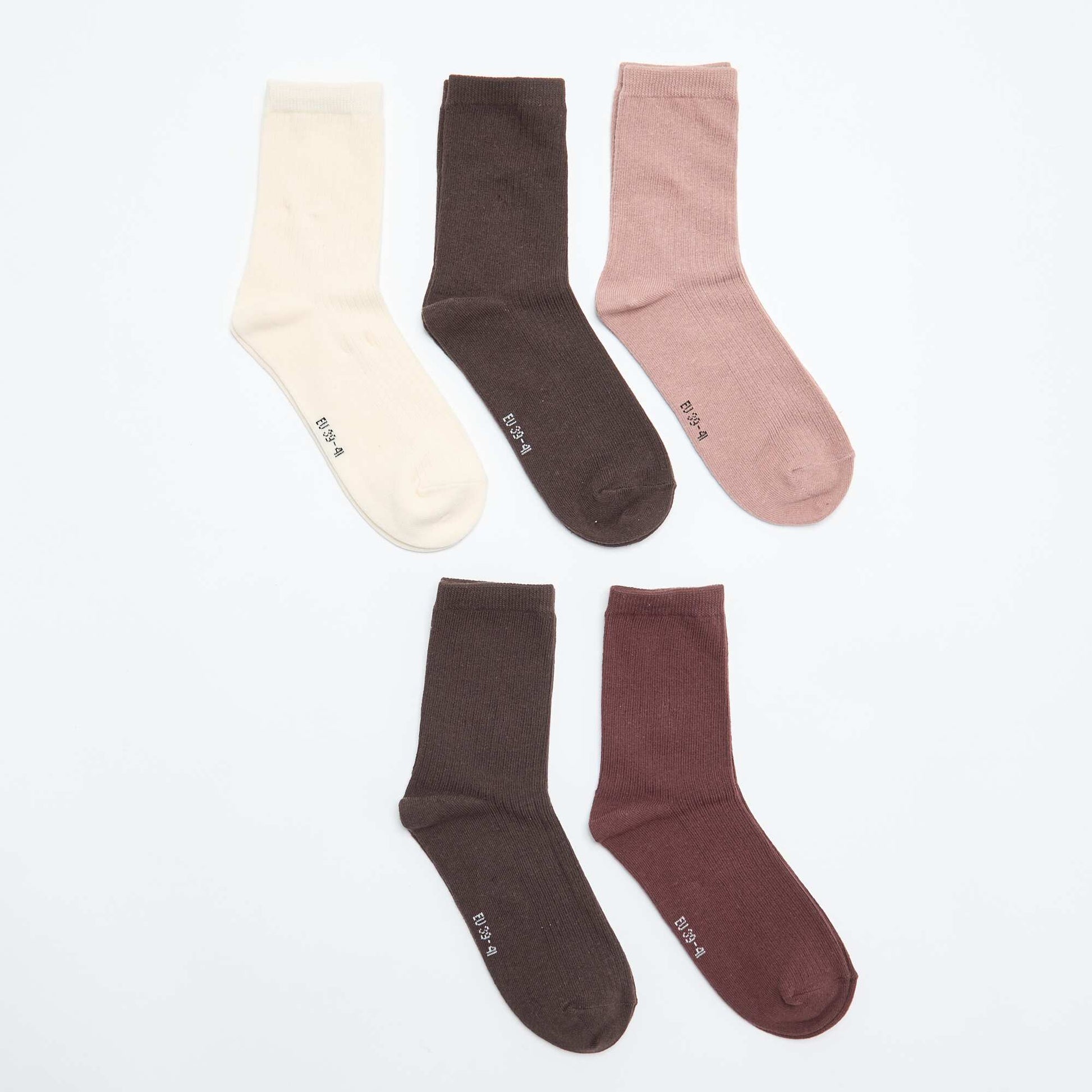 Pack of 5 pairs of socks BROWN