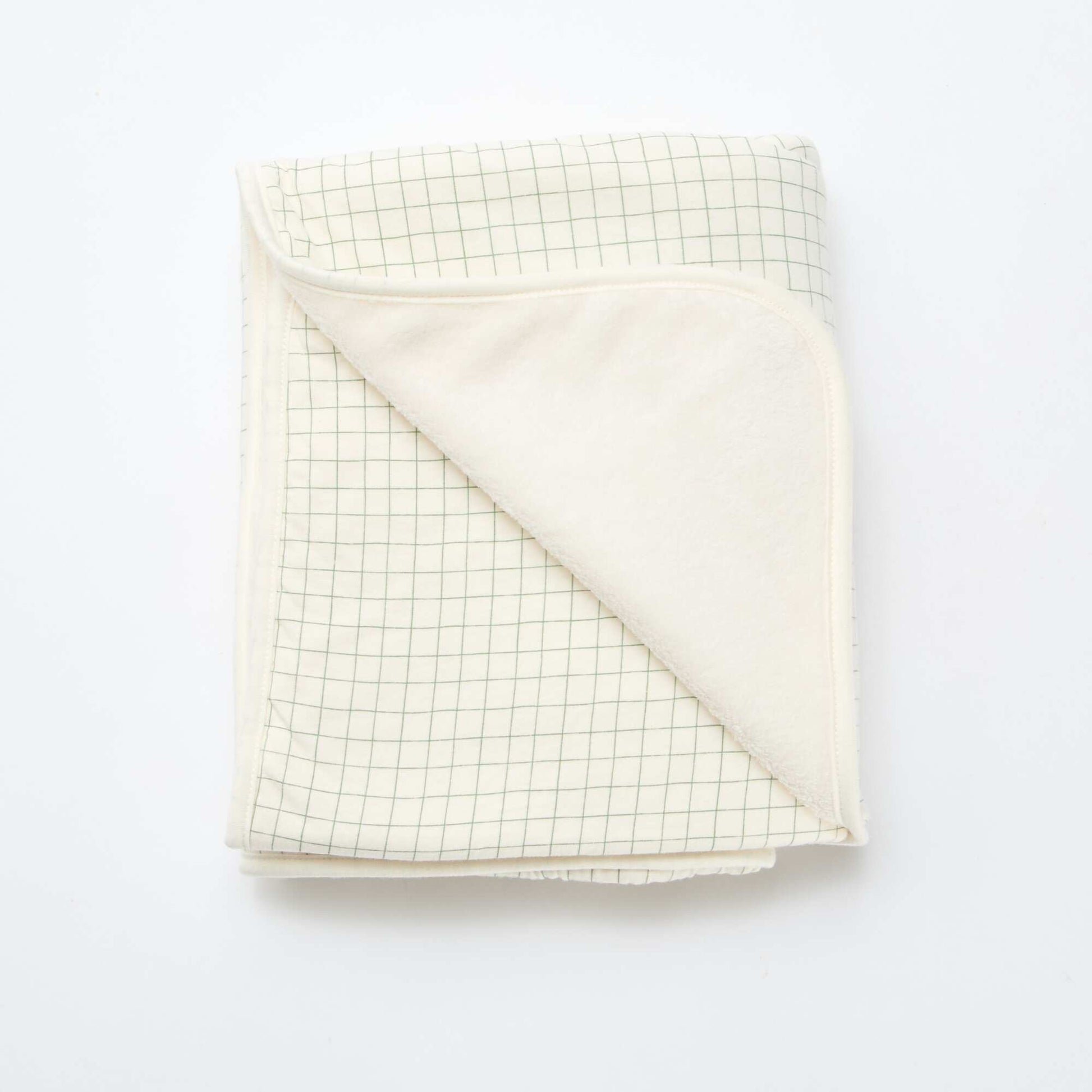 Printed blanket with fleecy lining WHITE
