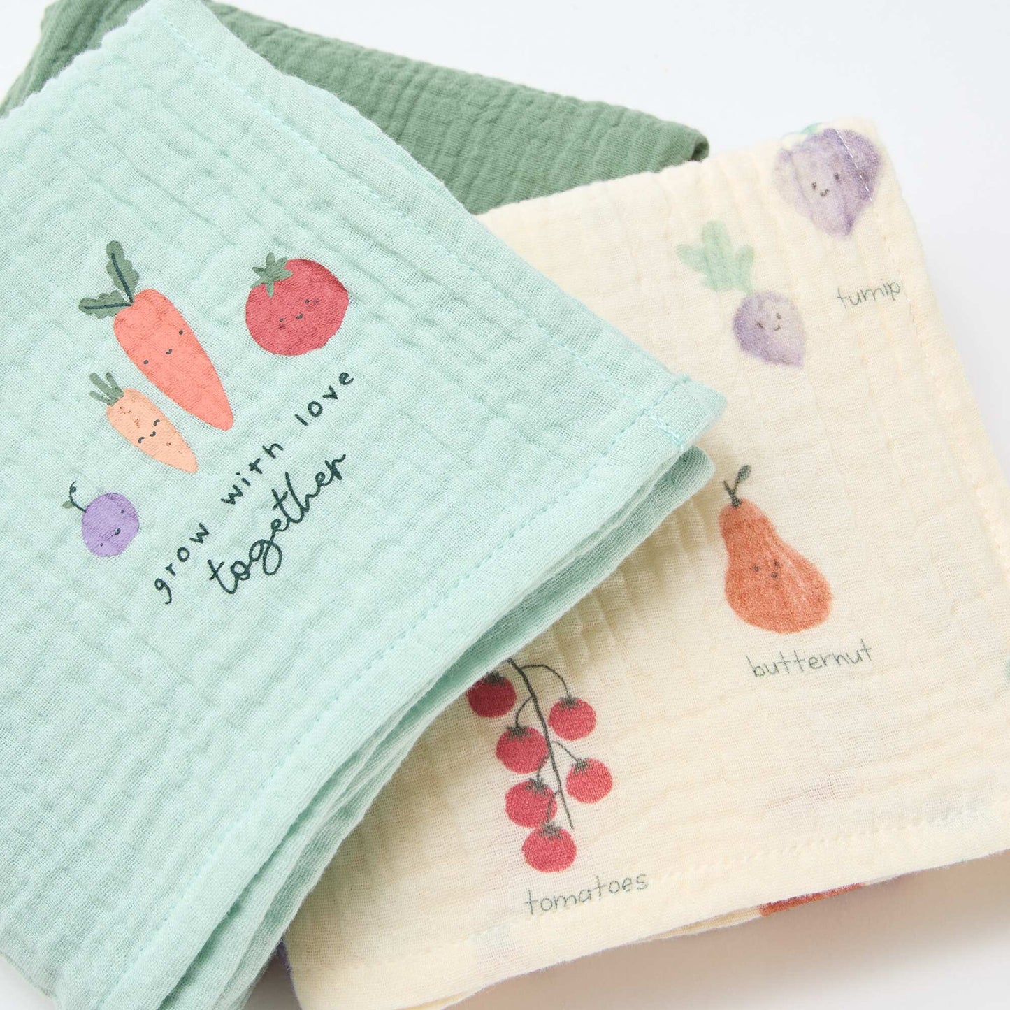 Pack of 3 muslin squares WHITE