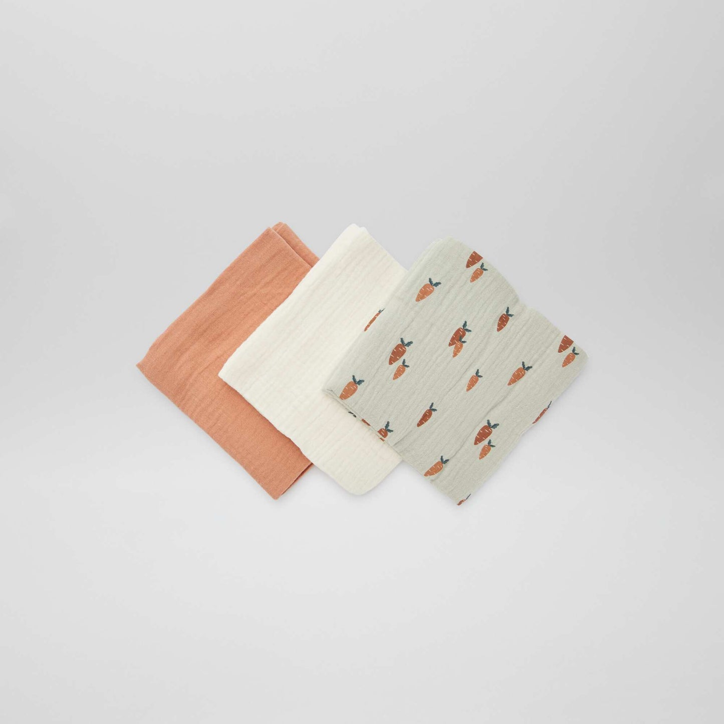 Pack of 3 muslin squares KHAKI