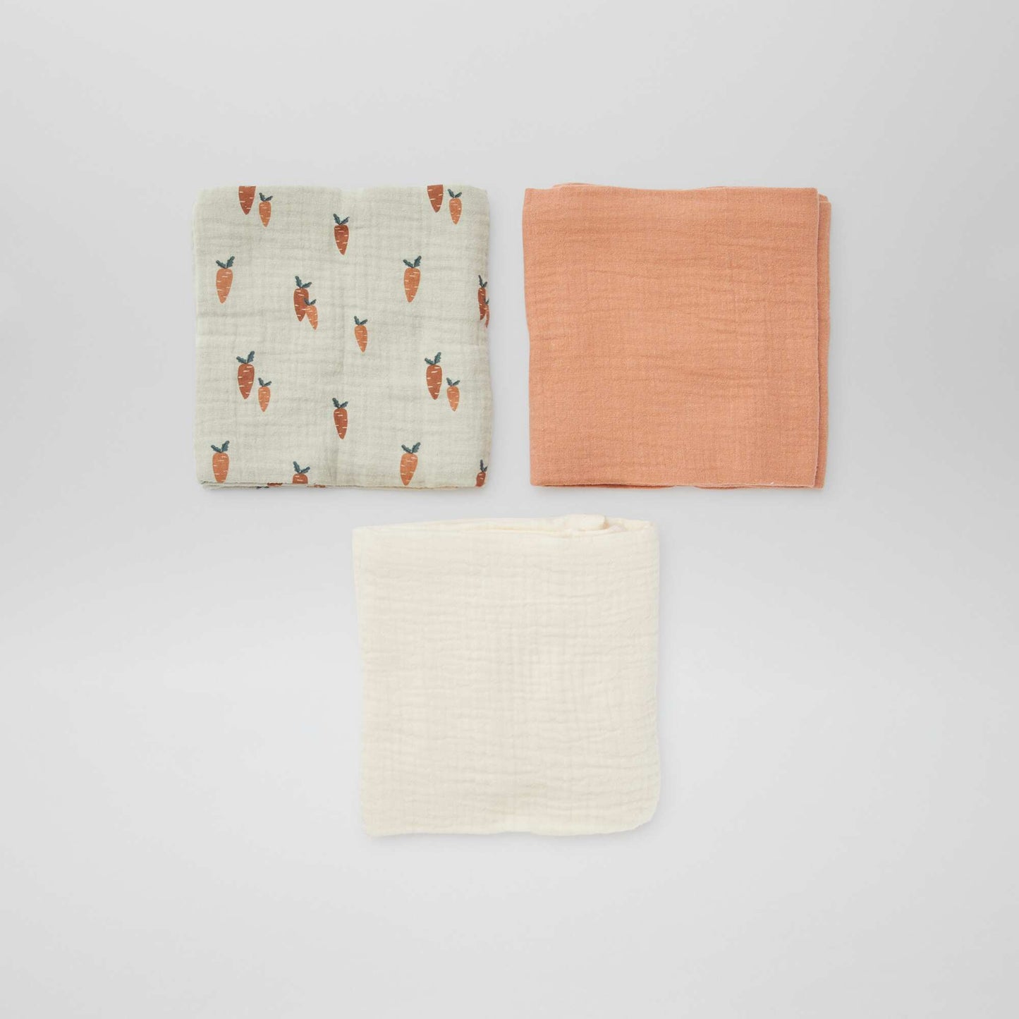 Pack of 3 muslin squares KHAKI