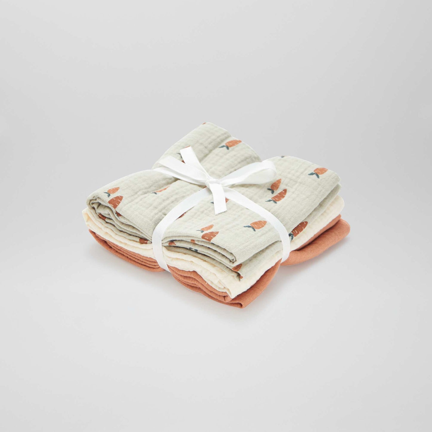 Pack of 3 muslin squares KHAKI