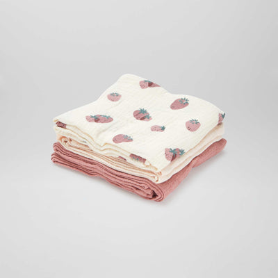 Pack of 3 muslin squares WHITE