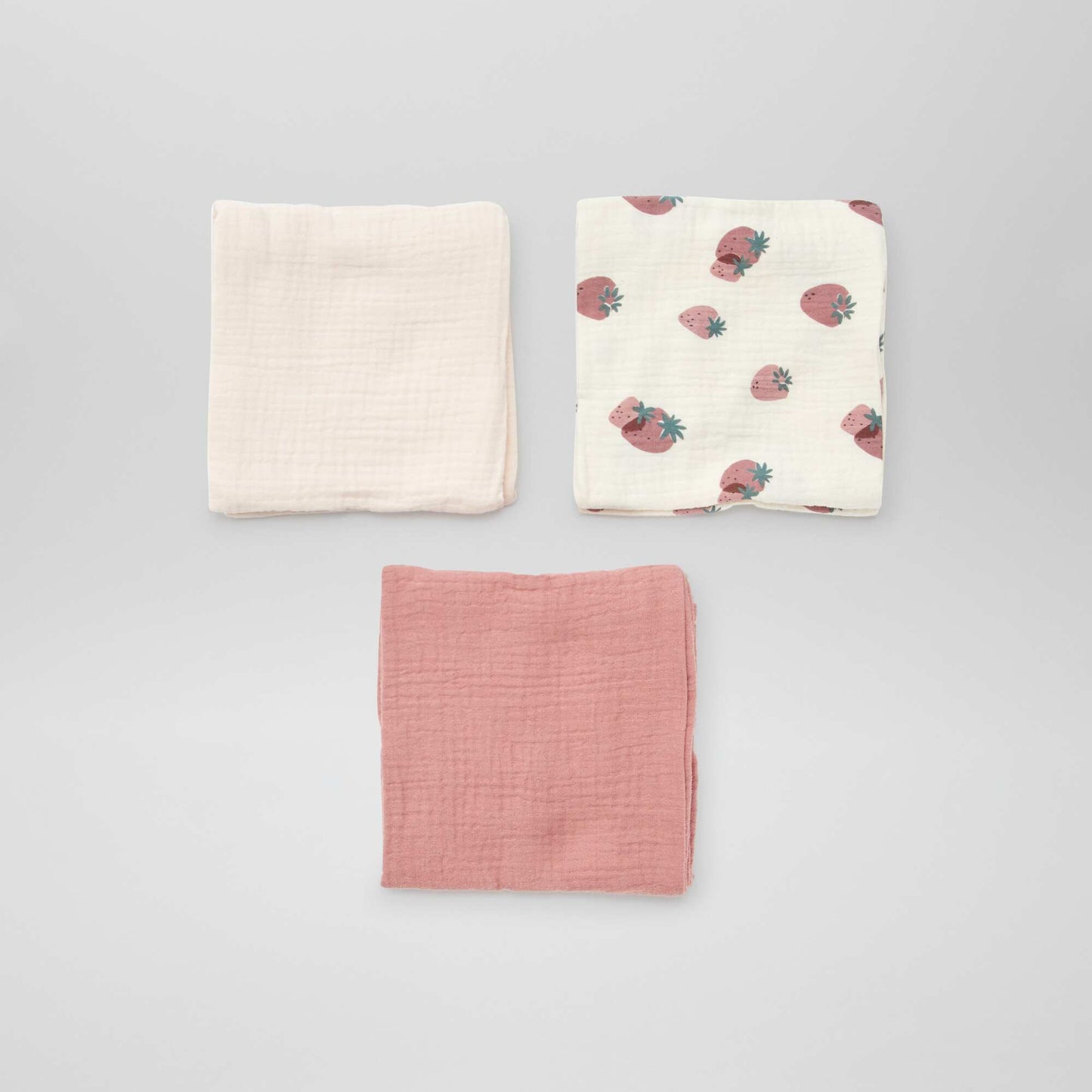 Pack of 3 muslin squares WHITE