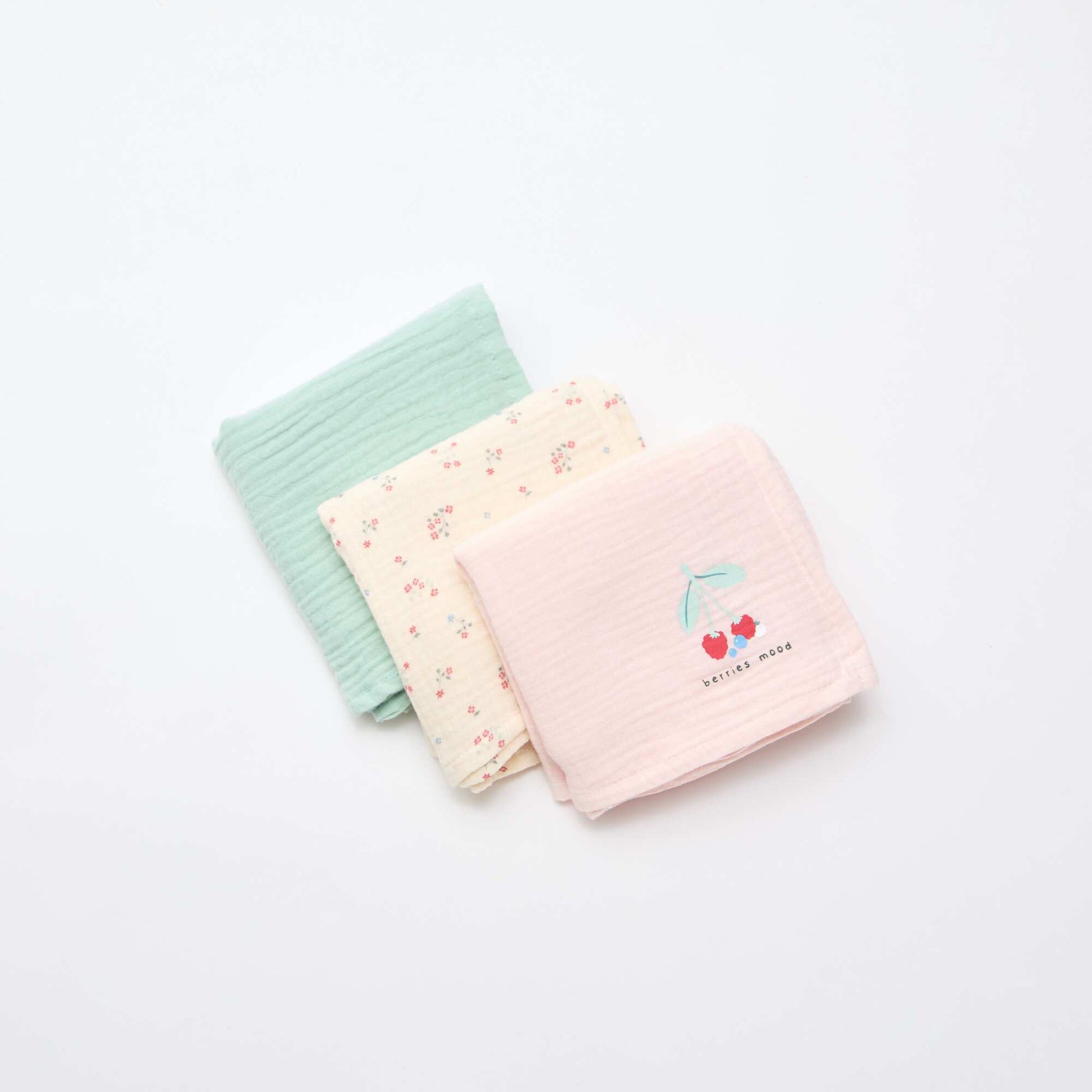 Pack of 3 muslin squares WHITE