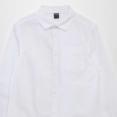 Long-sleeved Oxford shirt white
