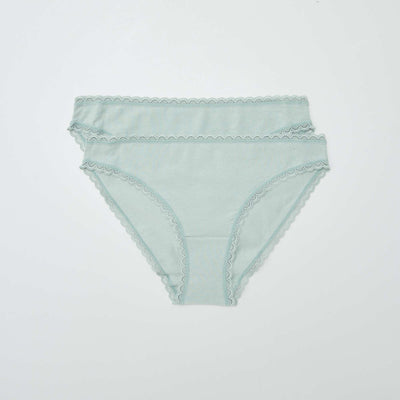 Pack of 2 cotton briefs GREEN
