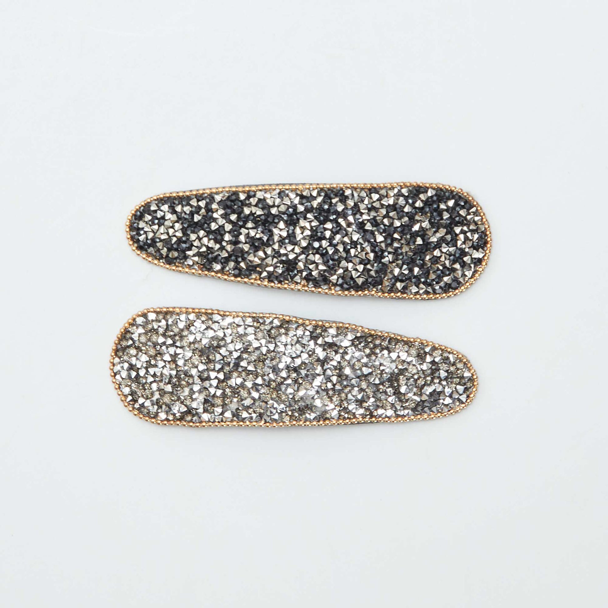 Glittery clips - pack of 2 GREY