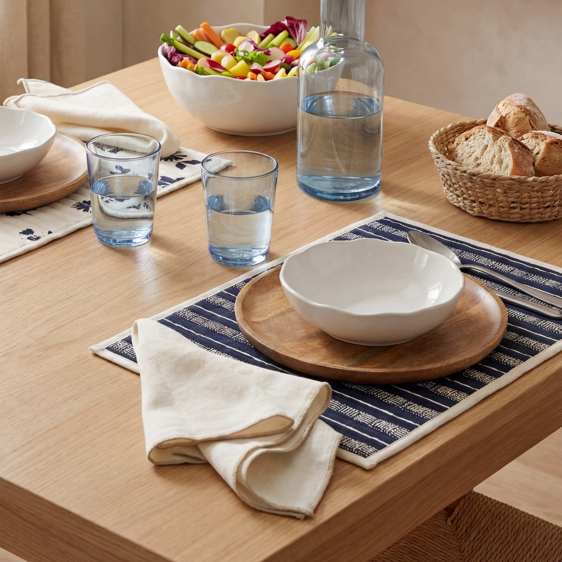 Set of 2 2-in-1 Plain Placemats/Napkins (32x40 cm) - Kiabi Home WHITE