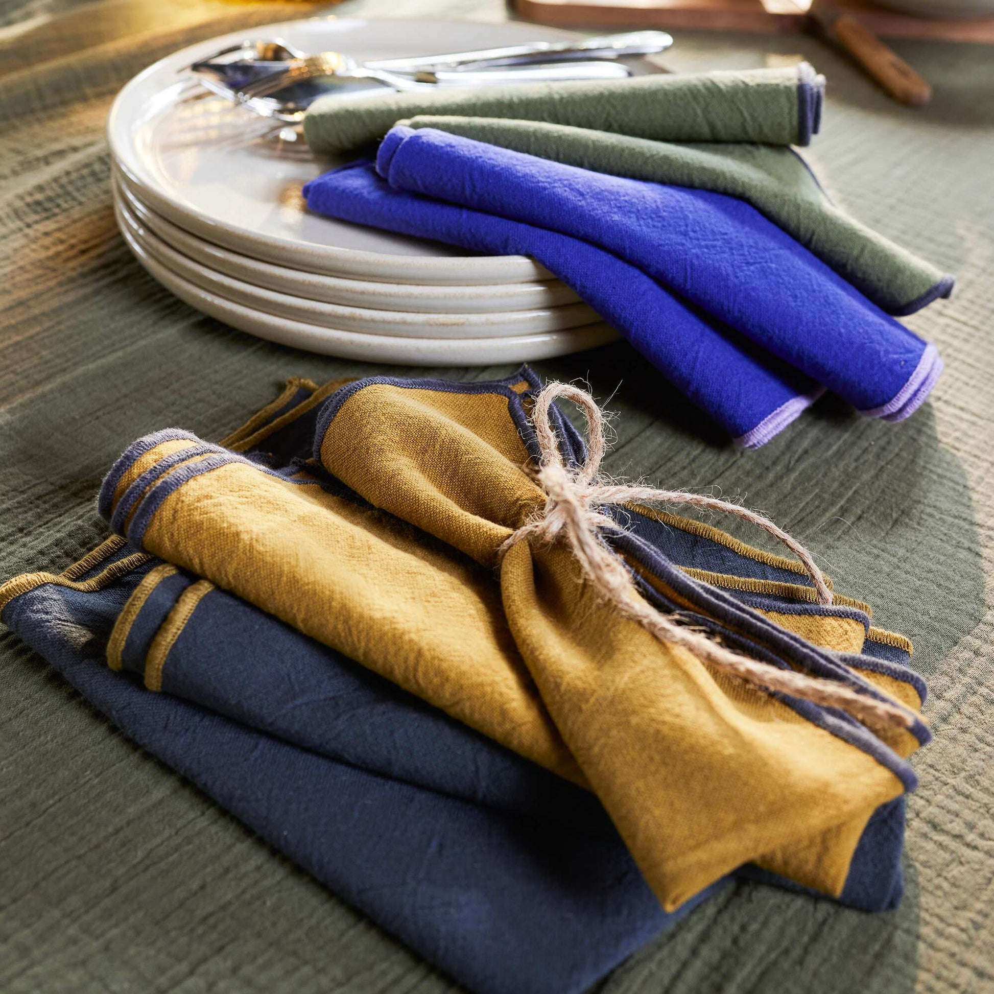 Set of 2 Plain 2-in-1 Placemats/Napkins (32x40 cm) - Kiabi Home BEIGE