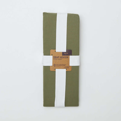 Single Cotton Fitted Sheet (90x190) - Kiabi Home GREEN