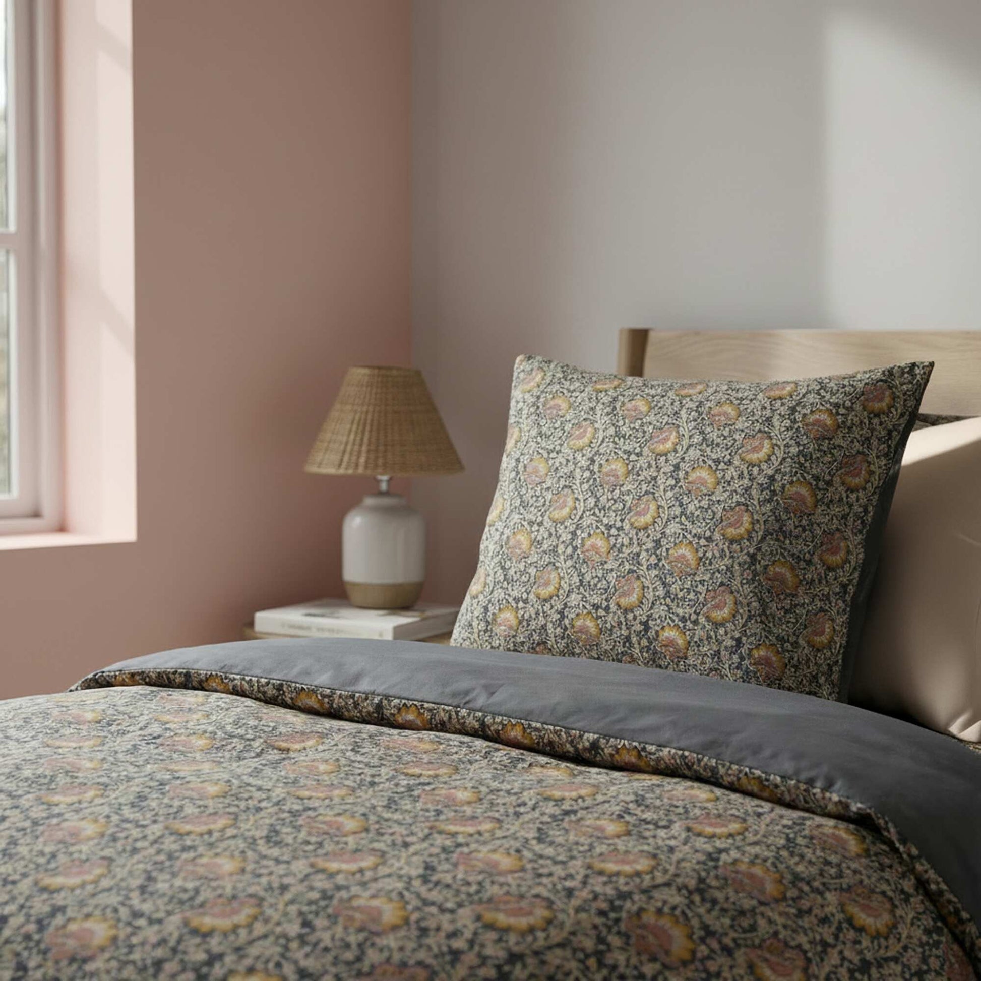 Single Duvet Cover Set (140 x 200cm) in 57-Thread Count Cotton - Kiabi Home GREY