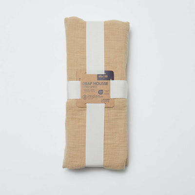 Fitted Crib Sheet (60x120 cm) in Double Cotton Gauze - Kiabi Home BEIGE