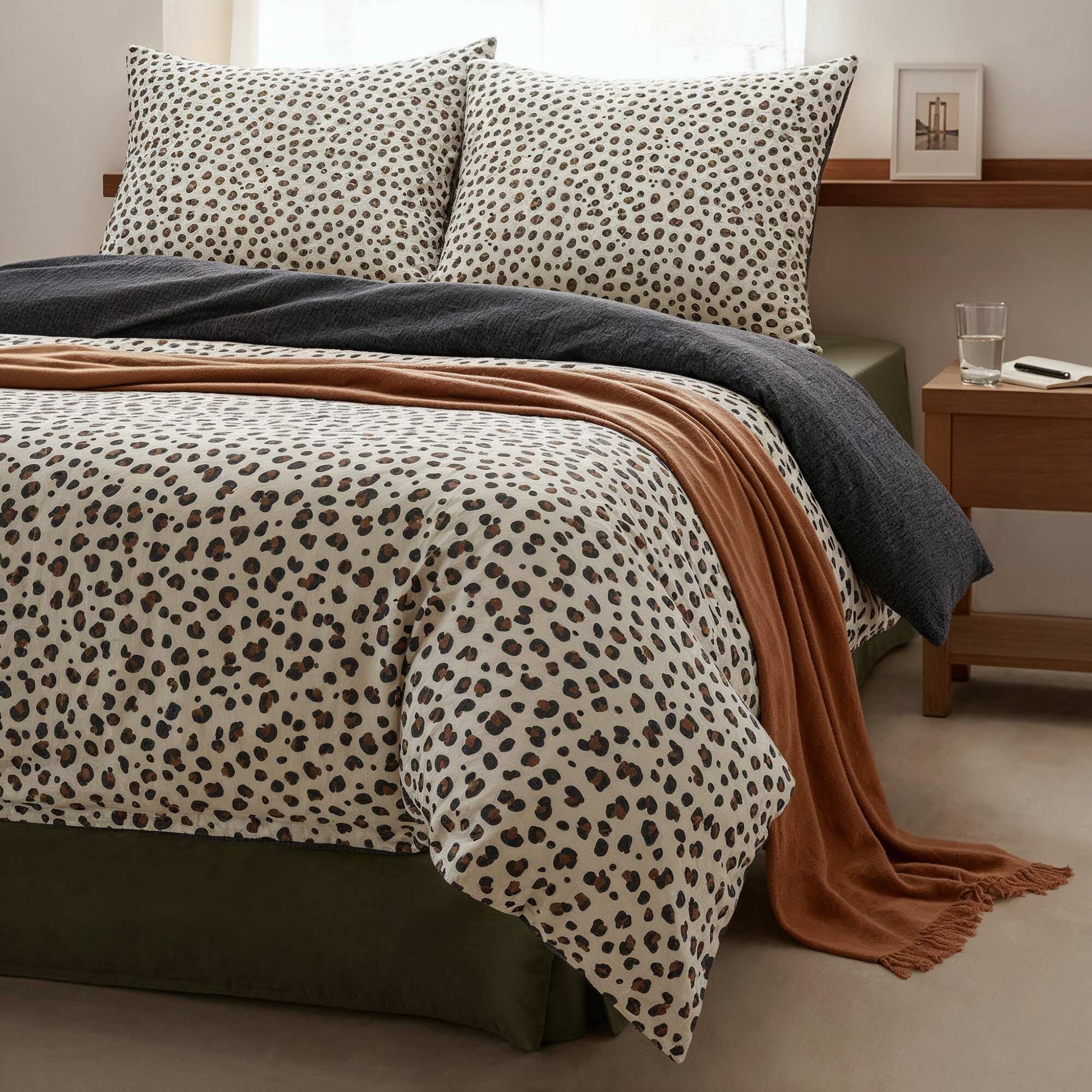 Double Cotton Gauze Bedding Set (240 x 220cm) - Kiabi Home BEIGE