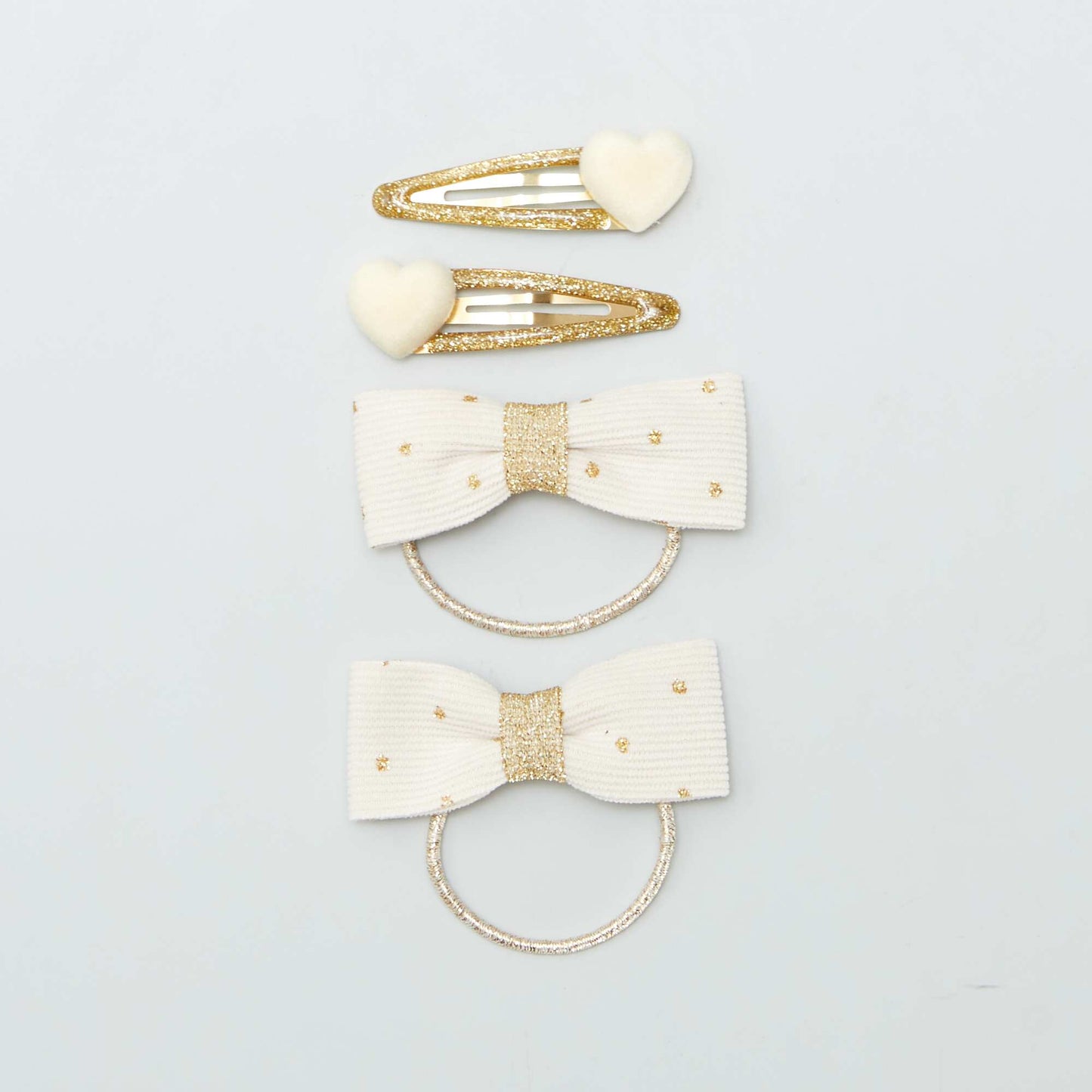 Hair clips + hairbands - pack of 4 BEIGE