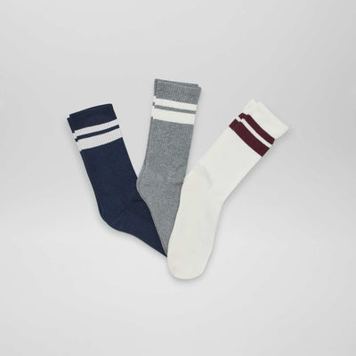Long knitted socks - Pack of 3 BLUE