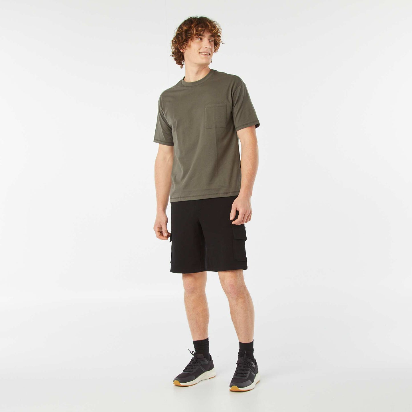 Plain T-shirt with breast pocket KHAKI