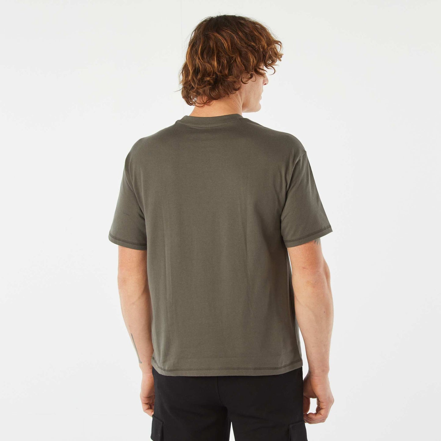 Plain T-shirt with breast pocket KHAKI