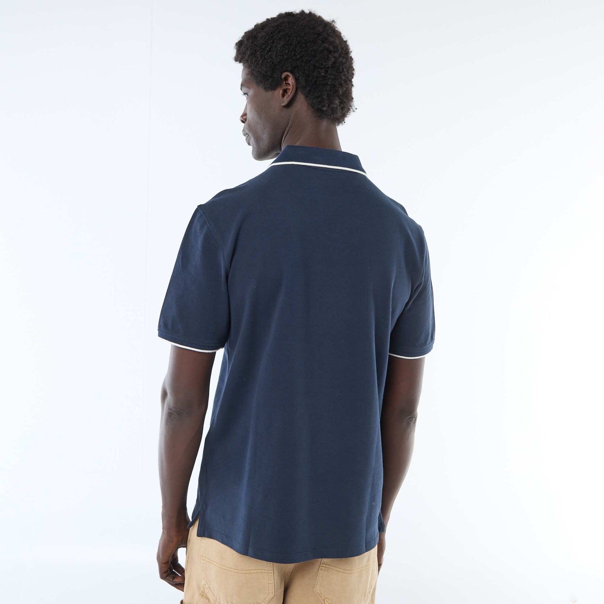 Cotton piqué polo shirt BEIGE