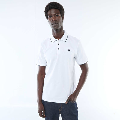 Cotton piqué polo shirt WHITE