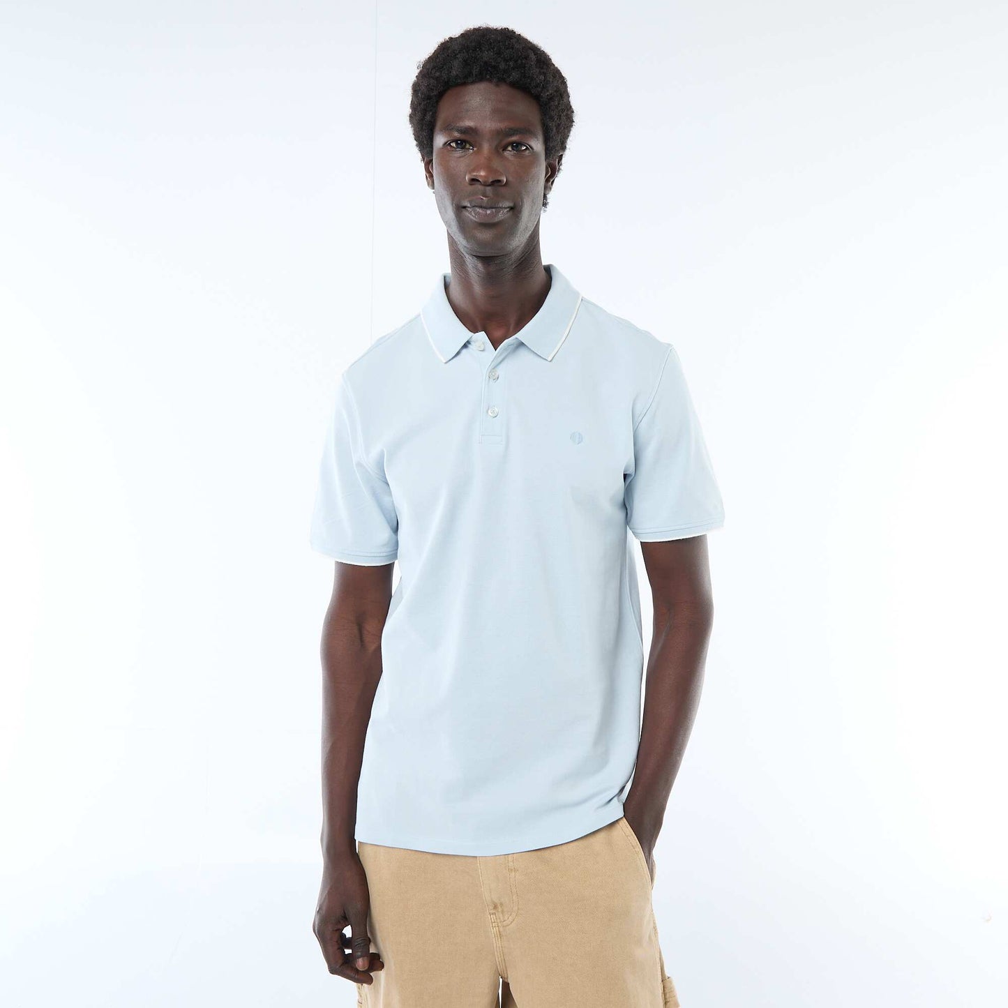 Cotton piqué polo shirt BLUE