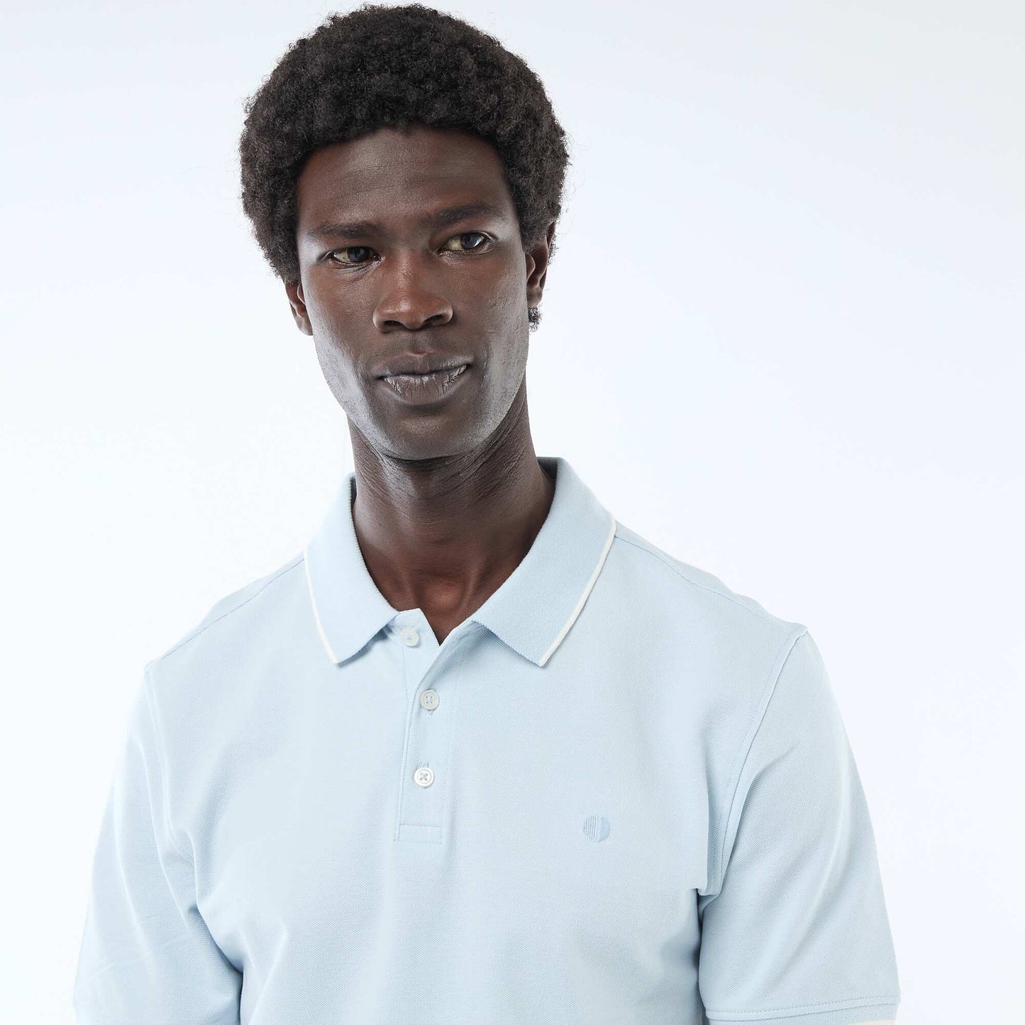 Cotton piqué polo shirt BLUE