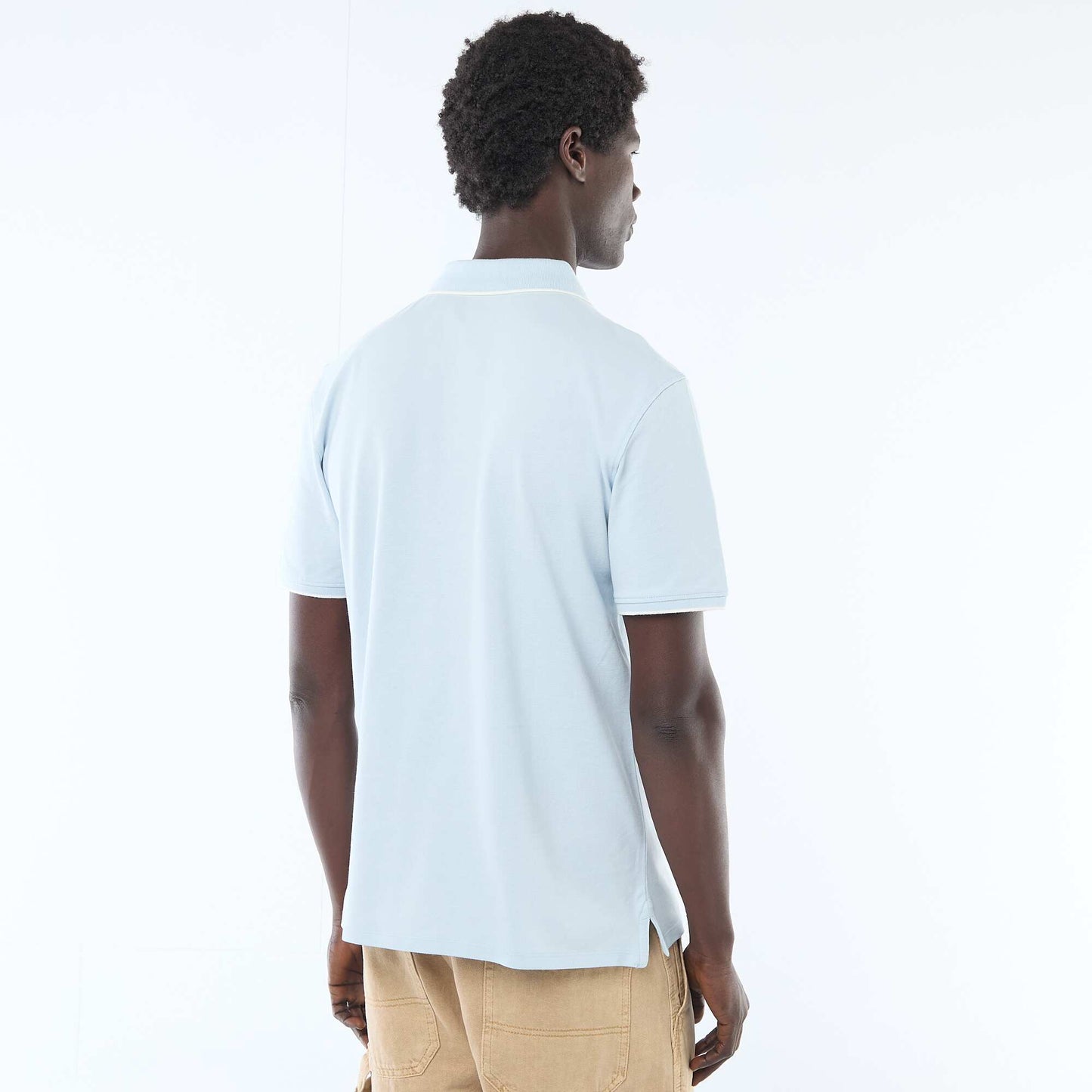 Cotton piqué polo shirt BLUE