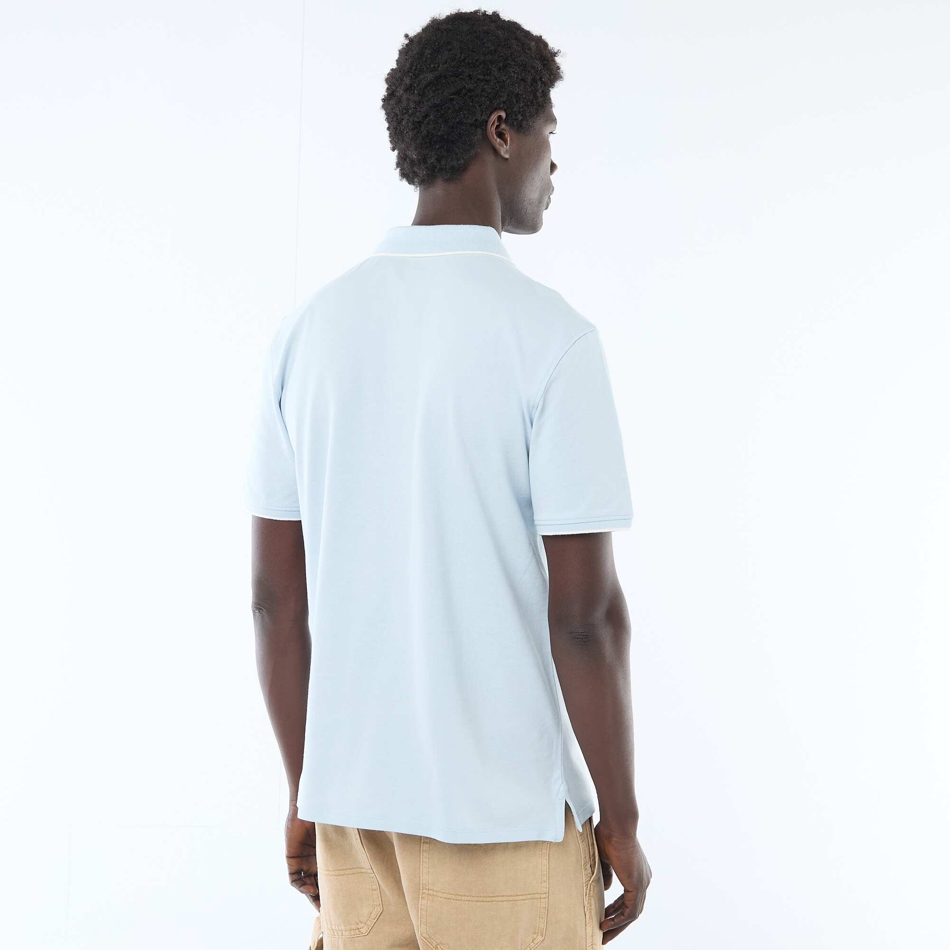 Cotton piqué polo shirt BLUE