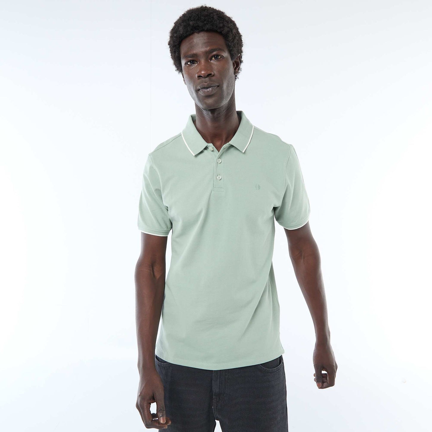 Cotton piqué polo shirt GREEN