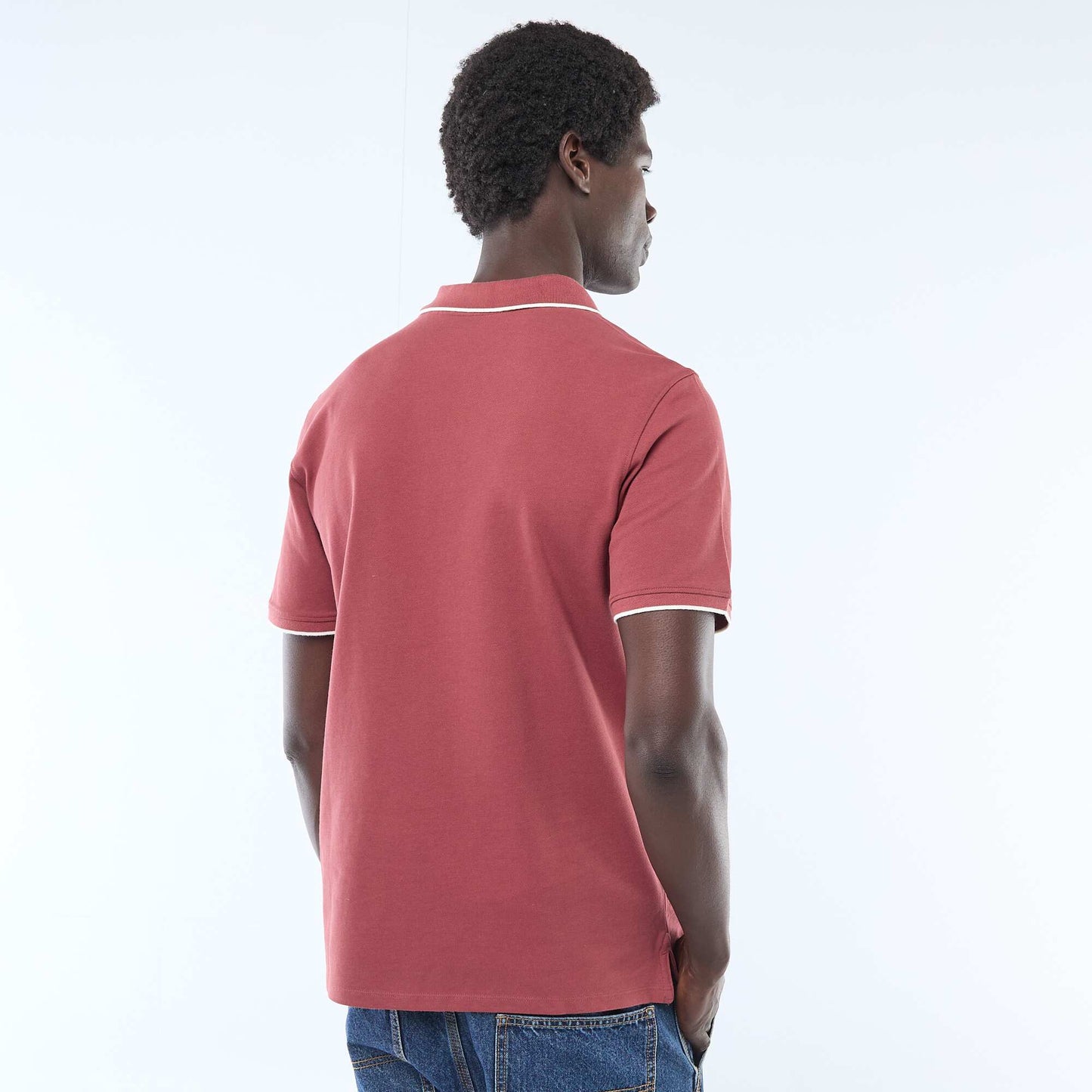 Cotton piqué polo shirt RED