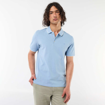 Cotton piqué polo shirt BLUE