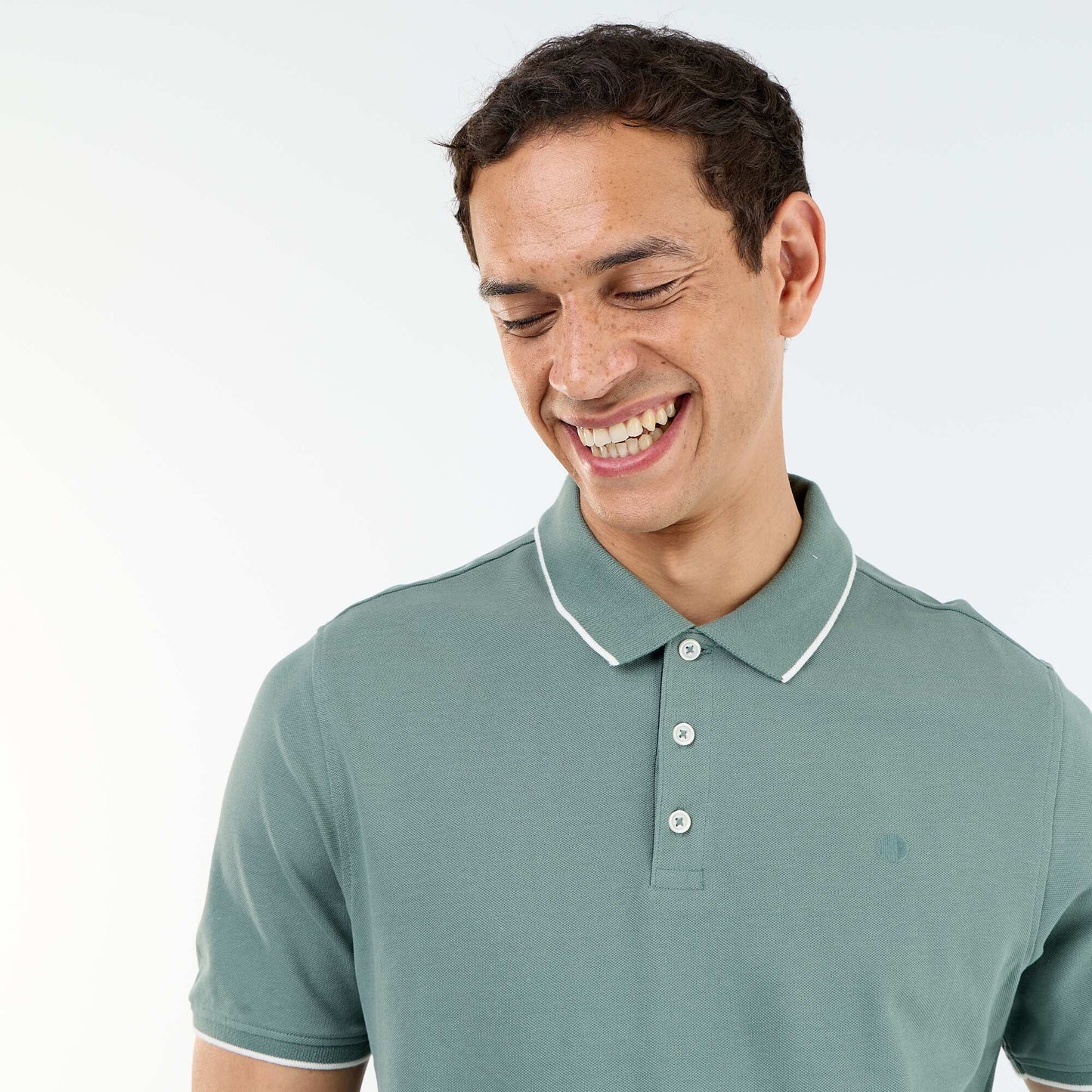 Cotton piqué polo shirt GREEN