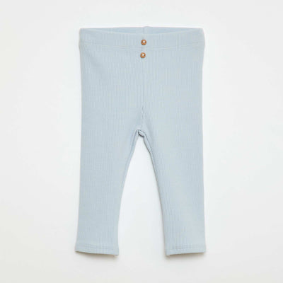 Ribbed leggings with buttons GREY