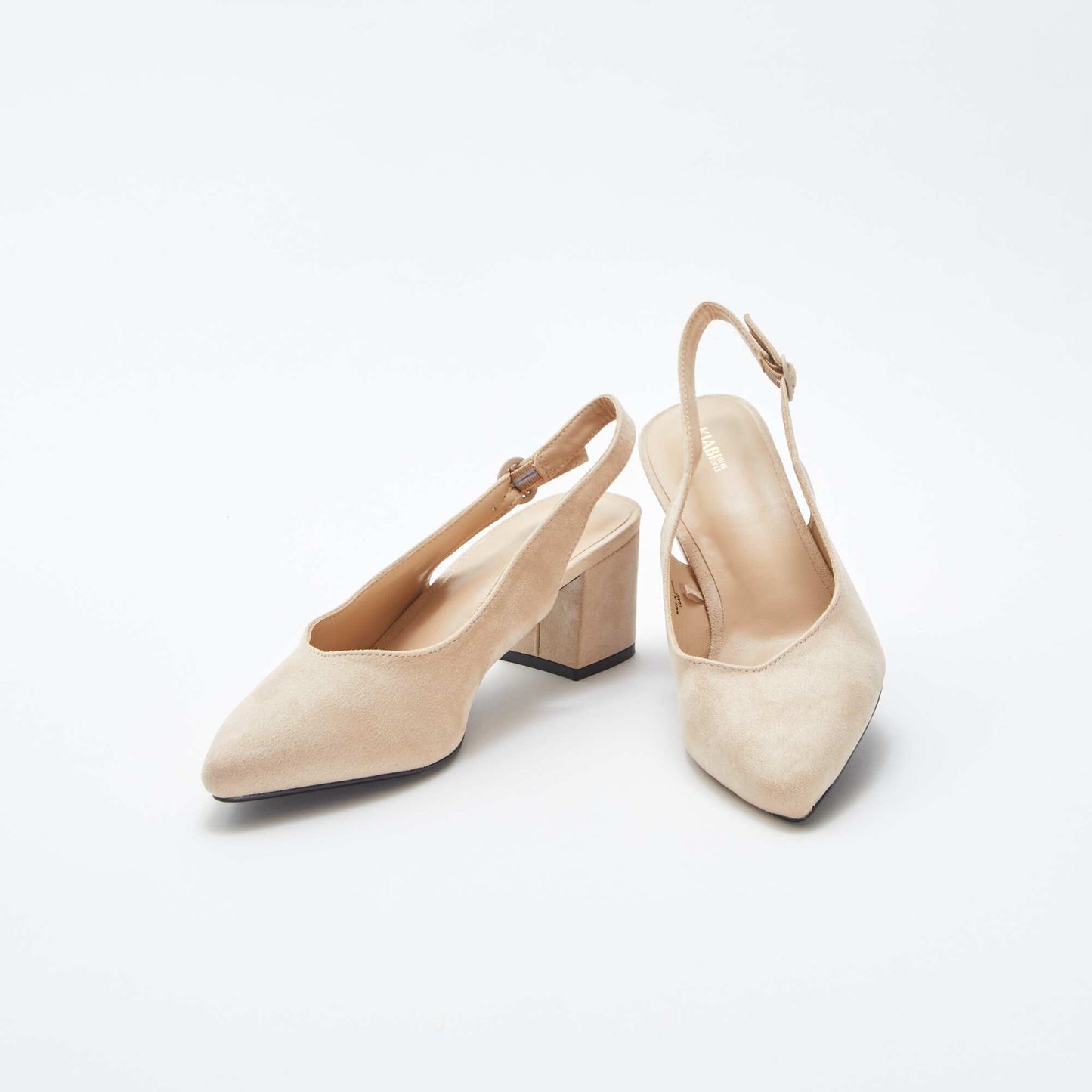 Open pointed toe heels BEIGE