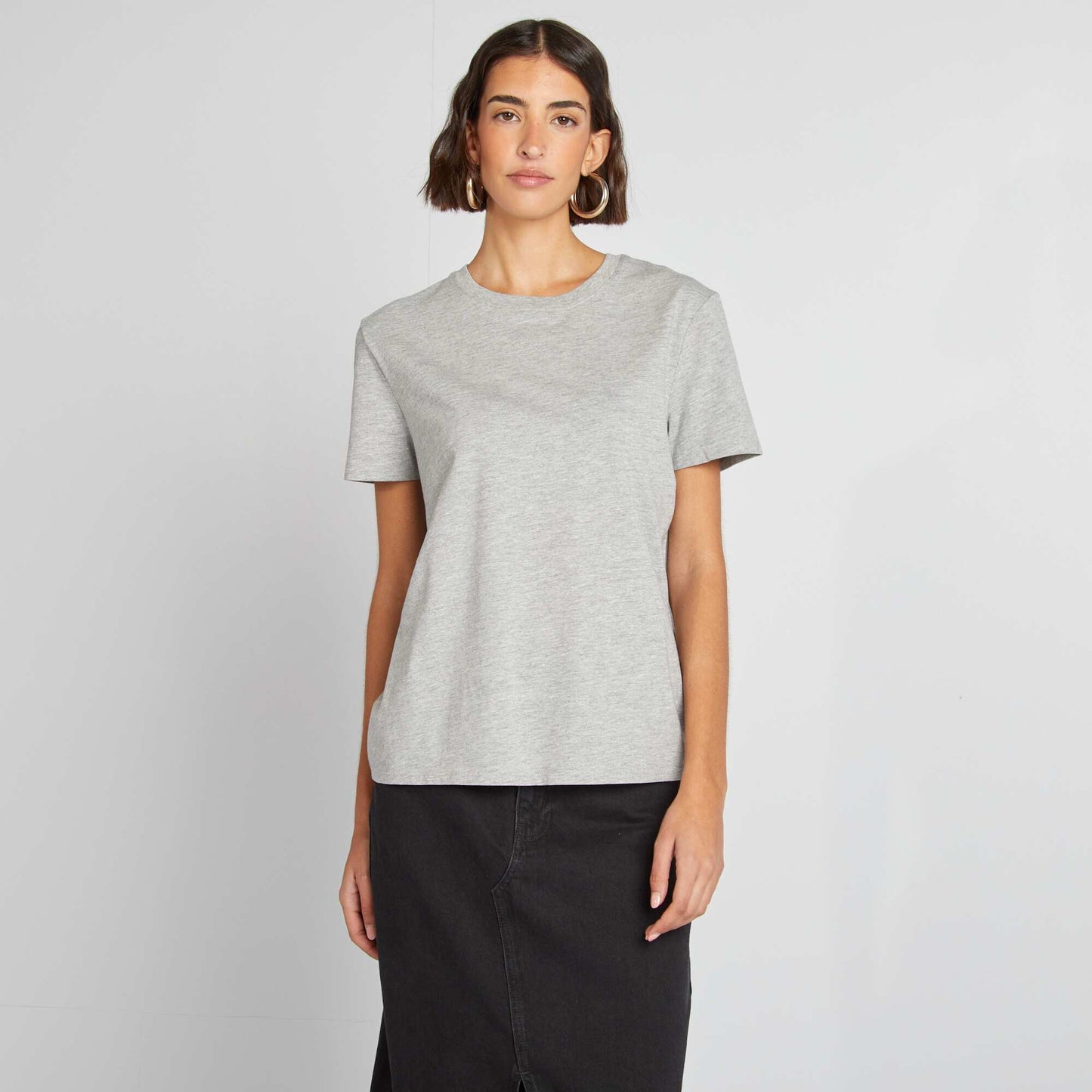 Short-sleeved jersey T-shirt GREY