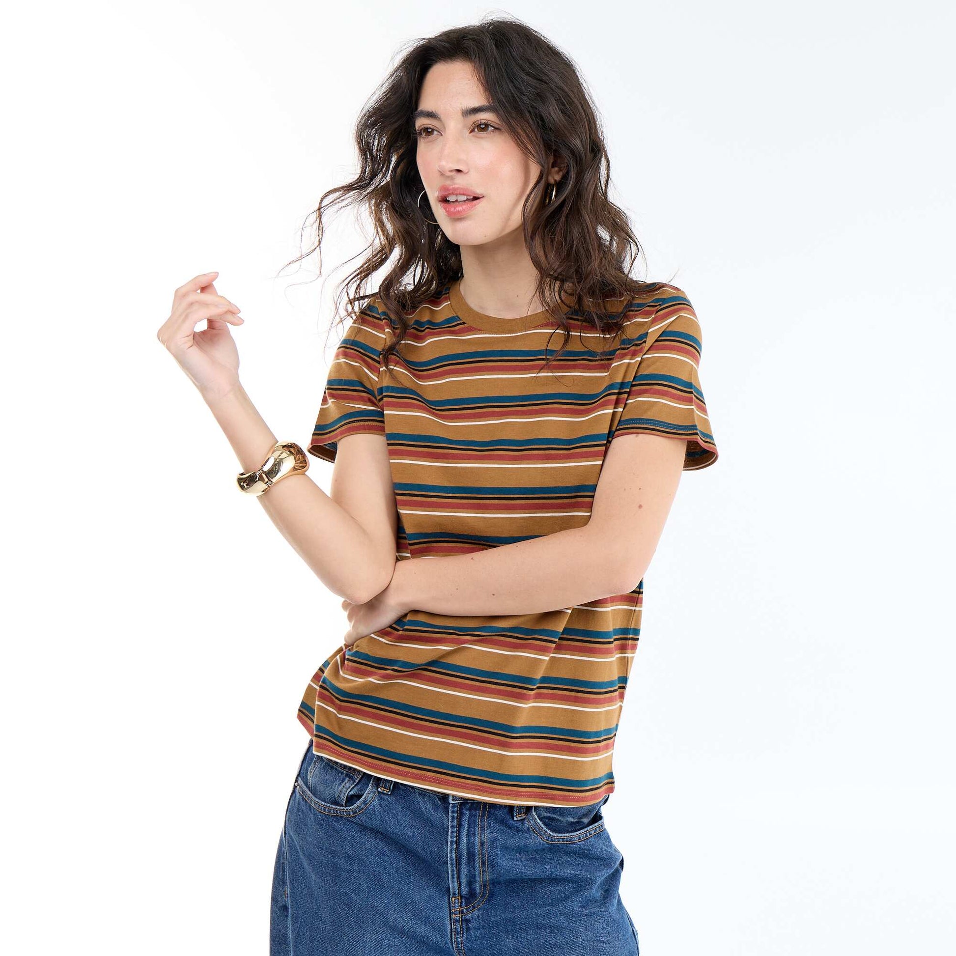 Printed T-shirt BROWN