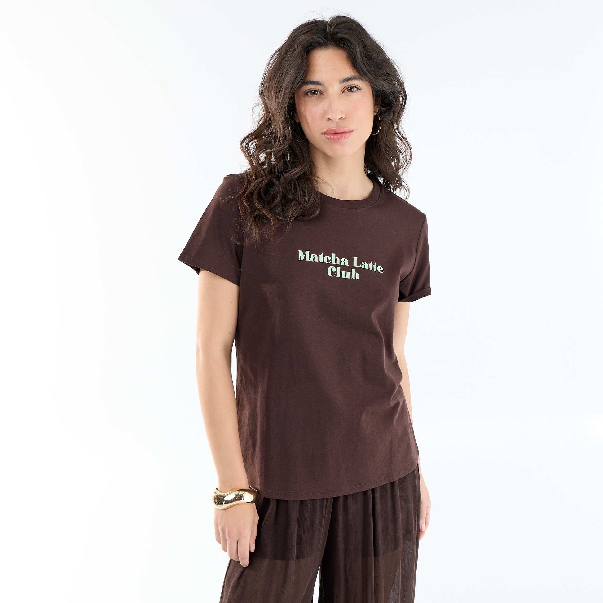 Printed T-shirt BROWN