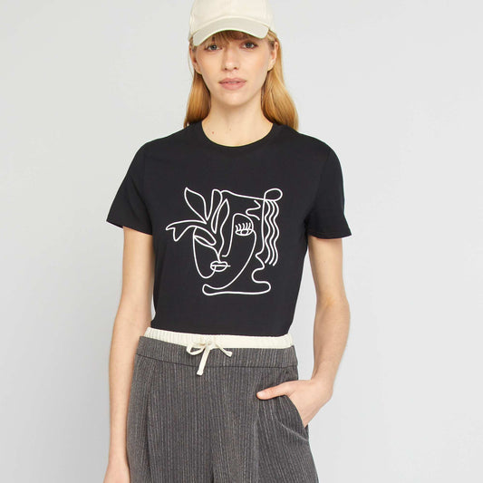 Printed T-shirt BLACK