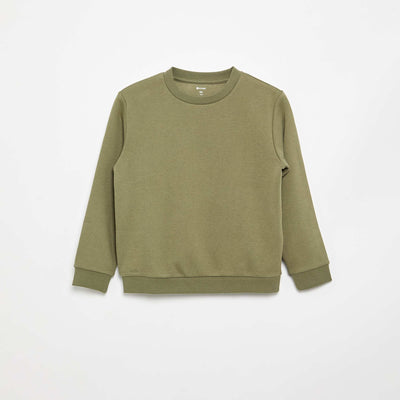 Plain brushed sweatshirt GREEN