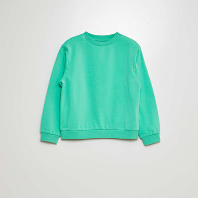 Plain brushed sweatshirt GREEN