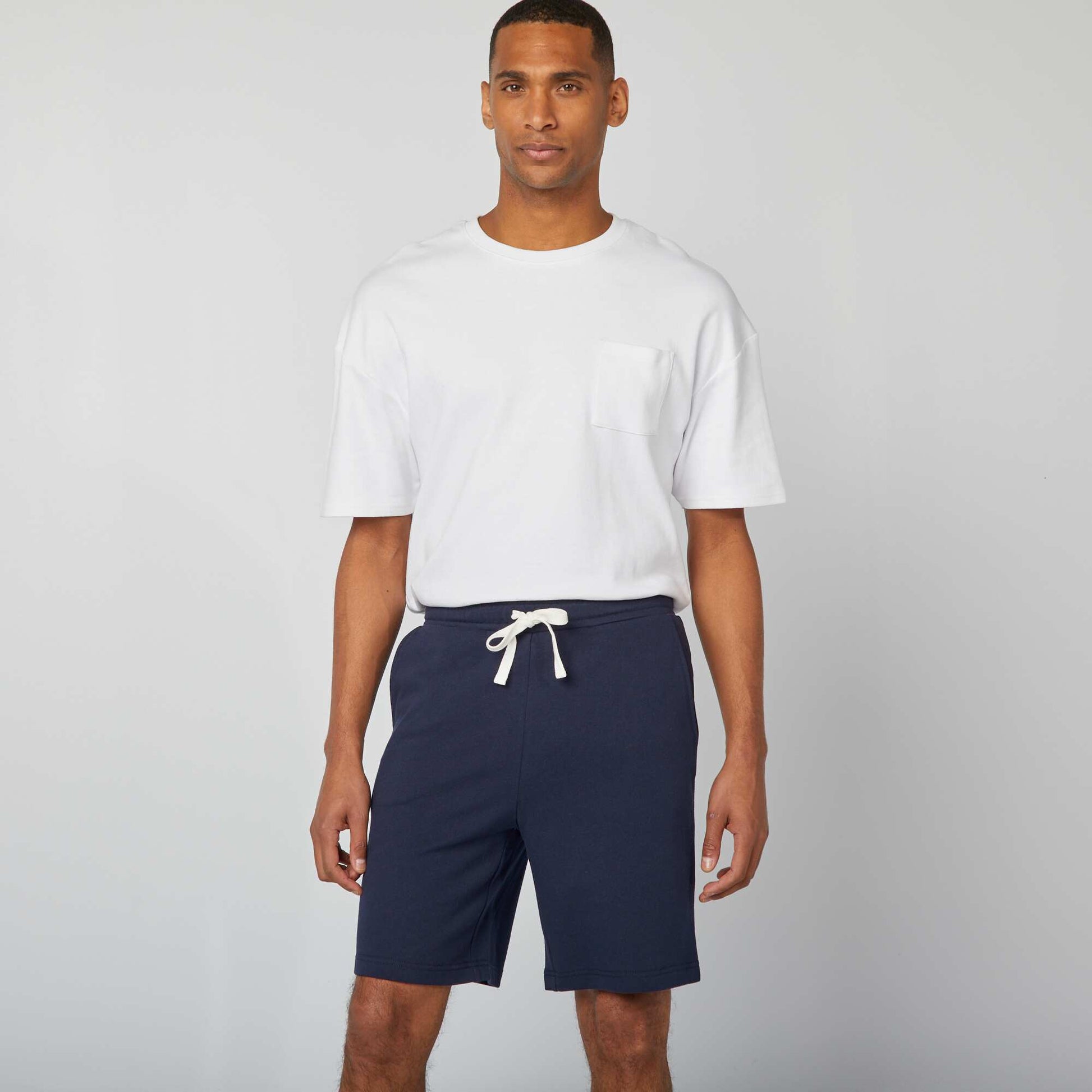 Lightweight fleece Bermuda shorts BLUE
